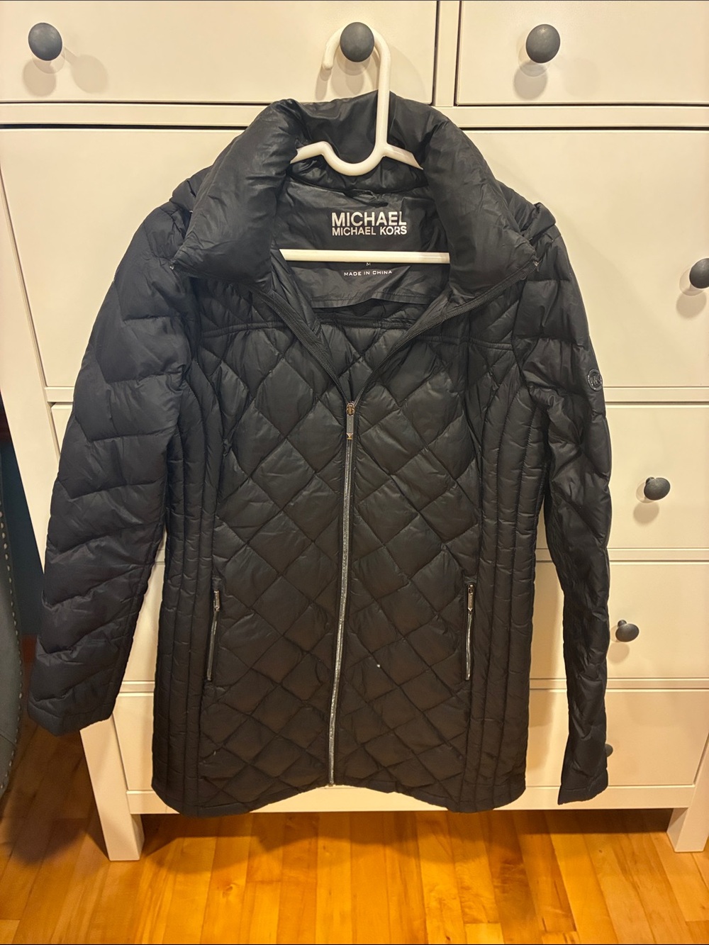 Michael Kors Black Quilted Hooded Puffer Jacket